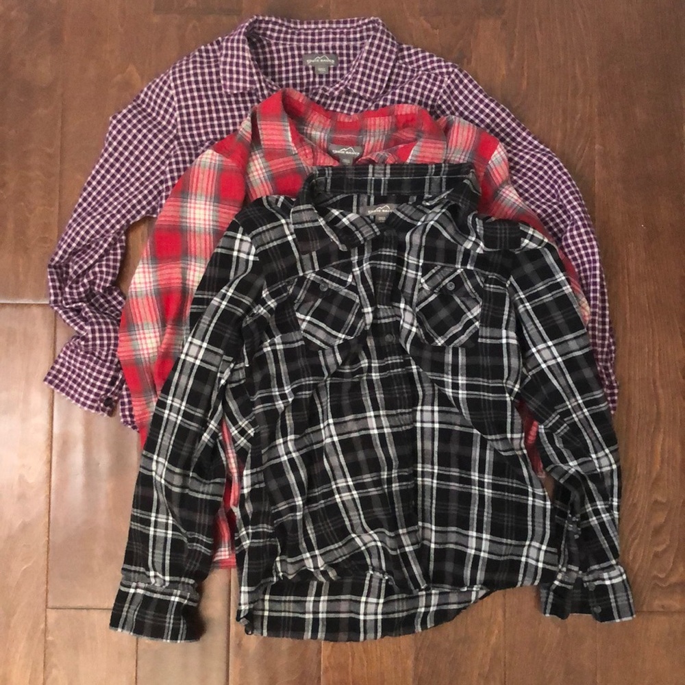 3 Eddie Bauer Flannels!!